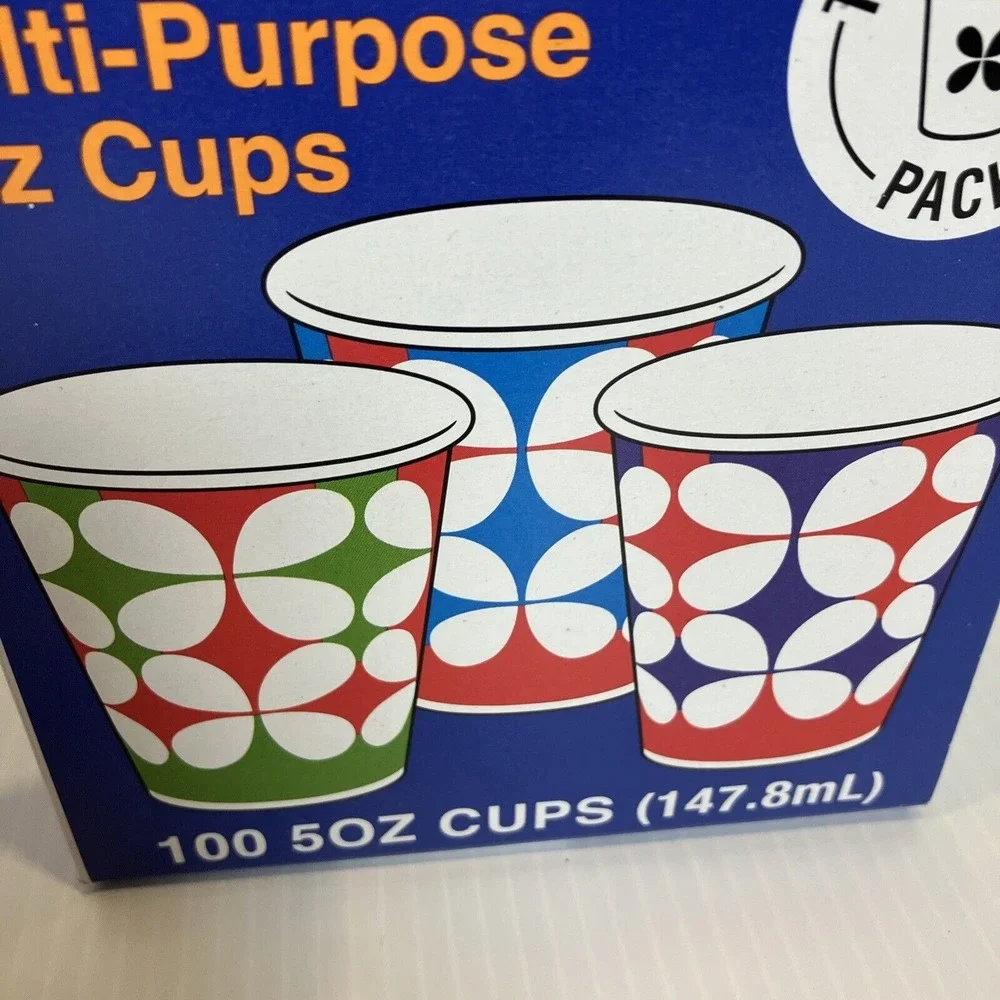 Dixie Cups 5oz Bath Cups 2009 2018 Flower Throwback Pack Open (77 Cups Remain)‎